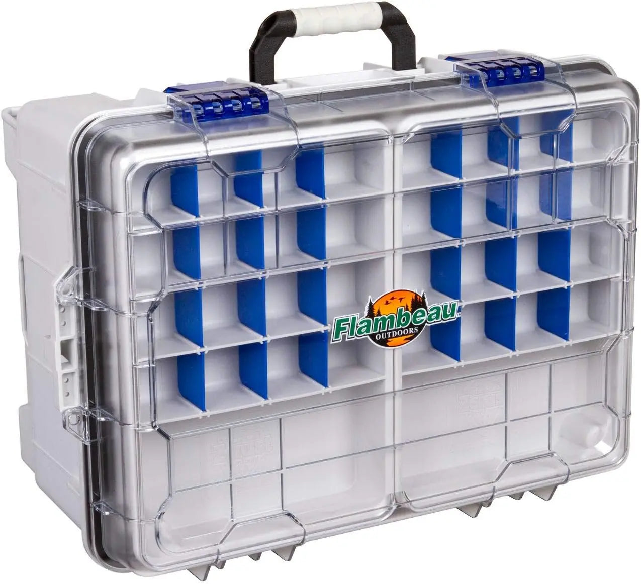 flambeau outdoors musky tackle box MAXIMIZER The iconic product line now upgraded features a top entrance bulk storage compartment for full access without compromise to tools and gear Adventurer 1-Tray 89-Piece Tackle Box