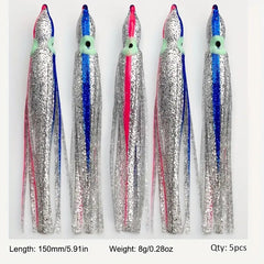 5pcs Luminous Squid Jig Soft Baits - #13