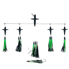 Chatters Lures 36″ Side Tracker® with 9″ Machine Lures - Green Zabra