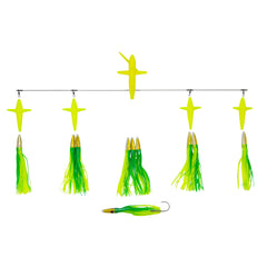 Chatters Lures 36″ Side Tracker® with 9″ Machine Lures - Lemon Lime