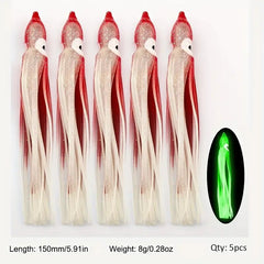 5pcs Luminous Squid Jig Soft Baits - #7