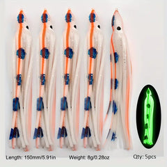 5pcs Luminous Squid Jig Soft Baits - #9