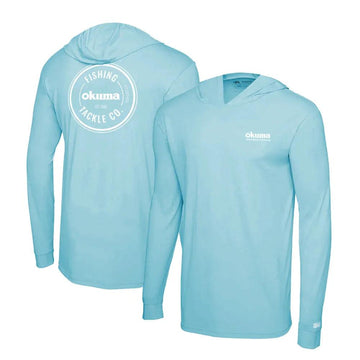 Okuma Aquatek Hooded Long Sleeve Performance Sun Shirt - Tahiti Blue