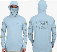 Fish2Spear Performance Hoodies with Mask - Am All Geared Up - M / Blue