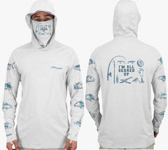Fish2Spear Performance Hoodies with Mask - Am All Geared Up - M / White