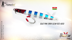 SAMURAI SPARROW JIGS 200G - Blue Pink Zebra Glow Red Head / 200 G