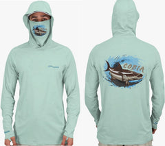 Fish2Spear Performance Hoodies with Mask - Cobia - M / Green