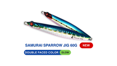SAMURAI SPARROW JIGS 60G - Double Faced Green Sardine Glow Green #9 / 60 G