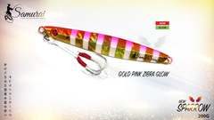 SAMURAI SPARROW JIGS 200G - Gold Pink Zebra Glow / 200 G
