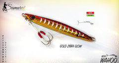 Samurai Wahoo Jig - Gold Zebra Glow / 150G