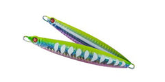 SAMURAI SPARROW JIGS 80G - Green Blue Pink Zebra Glow Stripes / 80 G