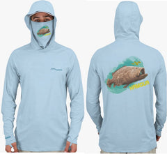 Fish2Spear Performance Hoodies with Mask - Grouper / Hamour - M / Blue