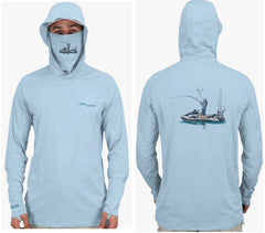 Fish2Spear Performance Hoodies with Mask - Jetski Fishing - M / Blue