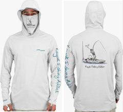 Fish2Spear Performance Hoodies with Mask - Kayak Fishing - M / White