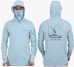 Fish2Spear Performance Hoodies with Mask - Kayak Fishing - M / Blue