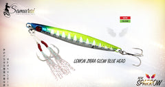 SAMURAI SPARROW JIGS 150G - Lemon Zebra Glow Blue Head / 150 G