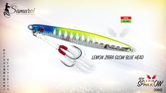 SAMURAI SPARROW JIGS 200G - Lemon Zebra Glow Blue Head / 200 G