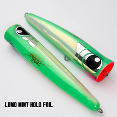 Black ledge Flare Popper 95g - 95G / Lumo Mint Holo Foil