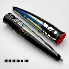 Black ledge Flare Popper 130g - 130G / Oilslick Holo Foil