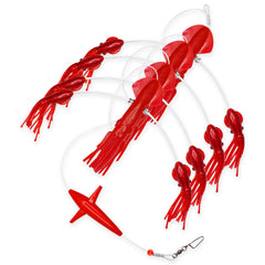 Squid Splashing Daisy Chain Teaser Lures - Red
