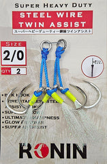 Ronin Steel Wire Twin Assist Hook - 2/0 / Blue
