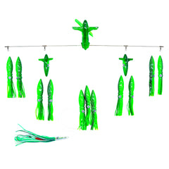 Chatters Lures 36″ Wingman Side Tracker with 9″ Shell Squid - Green