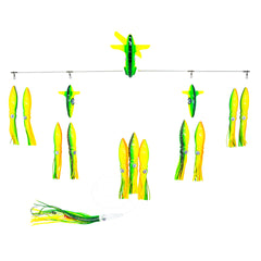 Chatters Lures 36″ Wingman Side Tracker with 9″ Shell Squid - Zucchini