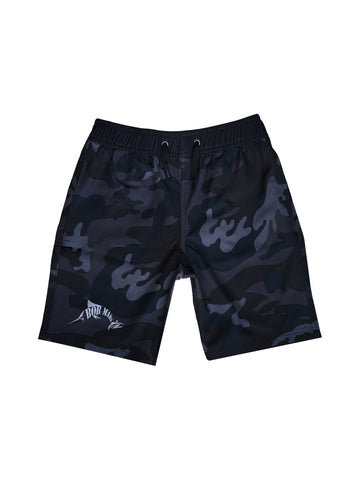 Bob Marlin Board Short Bob Camo Black - Youth
