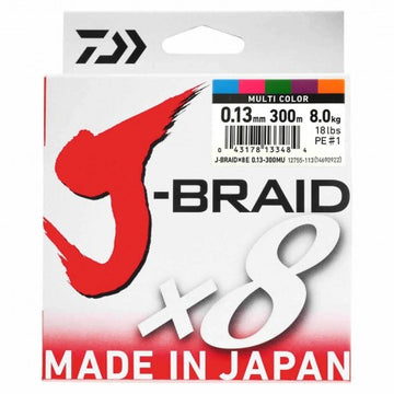 DAIWA J-Braid X8 0,13mm 300m Multi Color