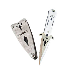 Ermes Titanium Knife Eagle - Steel / White