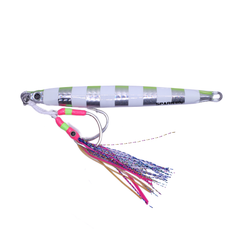Sasan Spark Slim Jigs 60G - #6 Green Silver White Strip / 60G