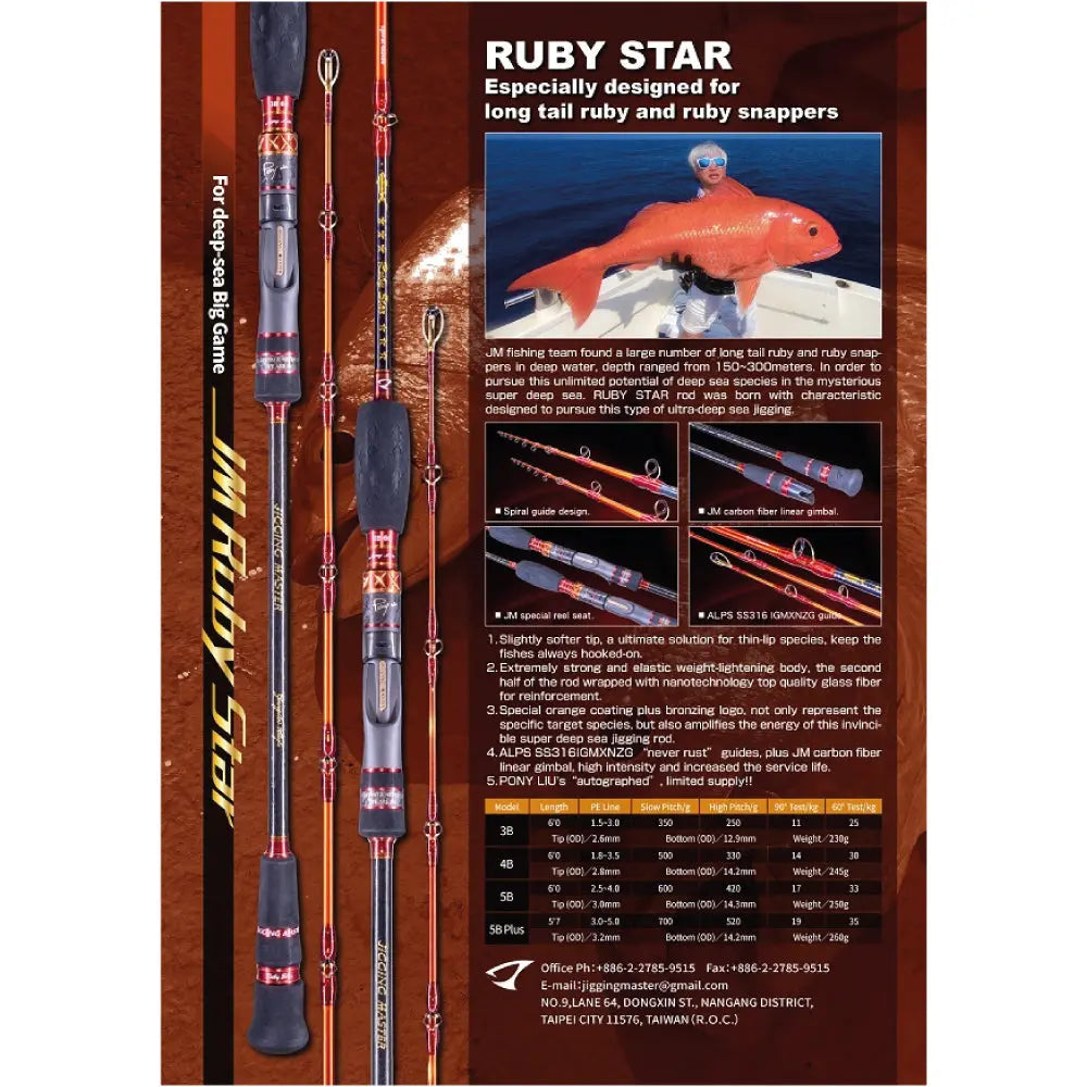 Ruby Precision Rod Jigging Master Ruby Star Jigging Rod